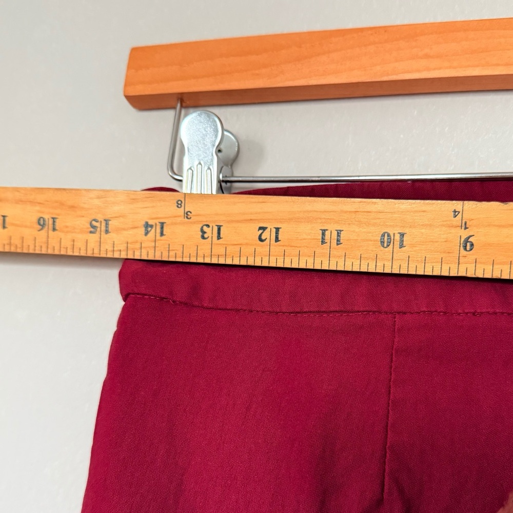 Elegant Burgundy Straight Leg Stretch Trousers Pants size 4P - Picture 9 of 13